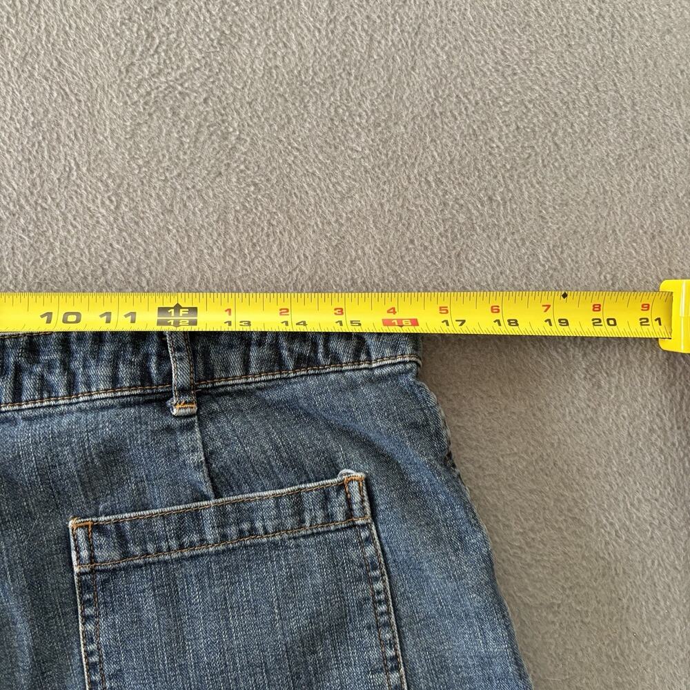 Vintage Old Navy Y2K Denim Short Shorts Size 12 Stretch Faded Dark Wash - Picture 5 of 5